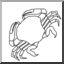 Clip Art: Crab (coloring page)