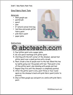 Craft: Dinosaur Tote Bag