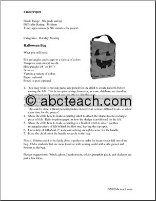 Craft: Halloween Treat Bag (upper elementary)