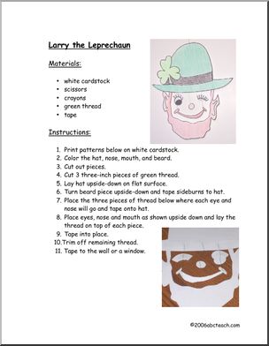 Craft: Larry the Leprechaun (elementary)
