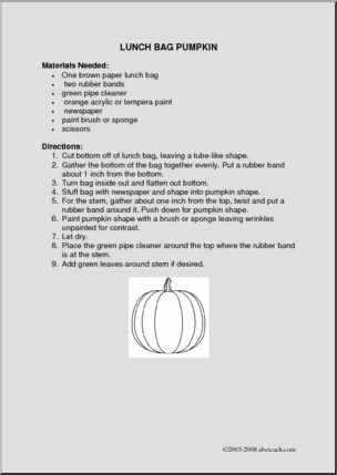 Craft: Lunch Bag Pumpkin (primary)