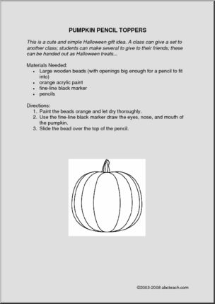 Craft: Pumpkin Pencil Tops