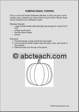 Craft: Pumpkin Pencil Tops