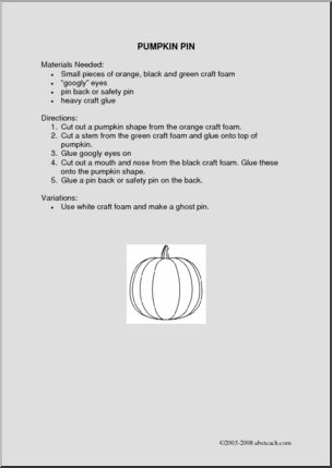 Craft: Pumpkin Pin (easy)