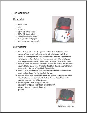 Craft: T.P. Snowman (elementary)