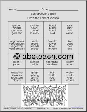 Circle & Spell: Spring Vocabulary (upper elem)