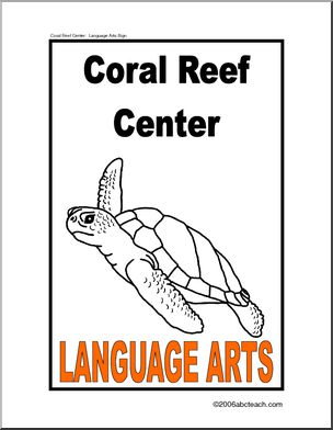Center Sign: Coral Reef Language Arts