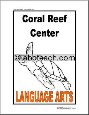 Center Sign: Coral Reef Language Arts