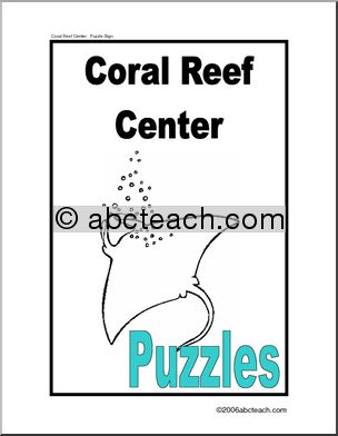 Center Sign: Coral Reef Puzzles