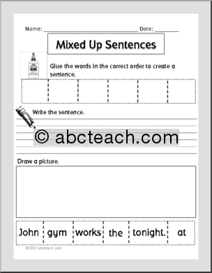 Cut and Paste: Mixed Up Sentences (kdg)
