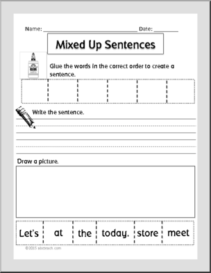 Cut and Paste: Mixed Up Sentences (kdg)