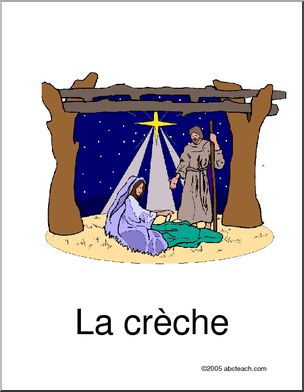 French: NoÃŽl; CrÃ‹che Vocabulary Poster