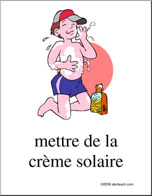 French: Poster, Mettre de la crÃ‹me solaire