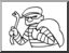 Clip Art: Basic Words: Crook (coloring page)