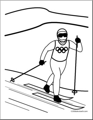 Coloring Page: Olympics – Cross Country Skiing