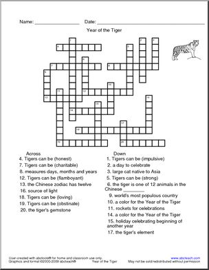 Crossword: Year of the Tiger