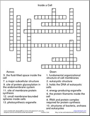 Crossword: Inside a Cell