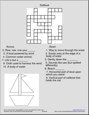 Crossword: Sailboat