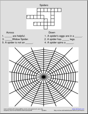 Crossword: Spiders (easy)