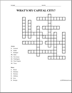 Crossword: State Capitals 1