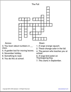 Crossword: Fall (easy)