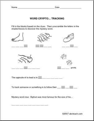 Footprint (elem/upper elem) Word Crypto