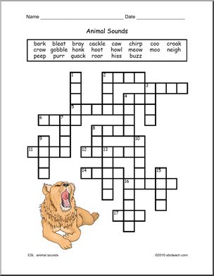 Crossword: Animal Sounds (ESL)