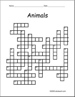 Crossword: Animals (ESL)