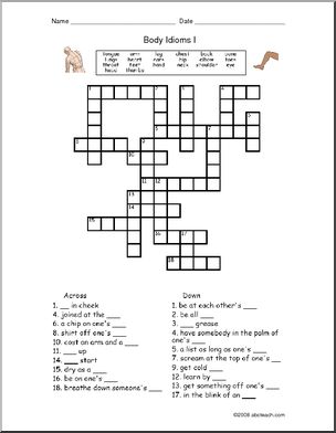 Crossword: Body Idioms I (ESL)