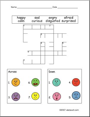 Crossword: Eight Emotions (ESL)
