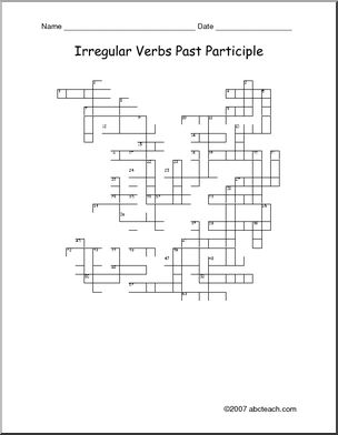 Crossword: Past Participle for 57 Irregular Verbs (ESL)