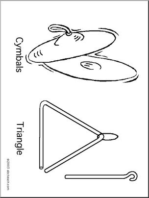 Coloring Page: Cymbals and Triangle