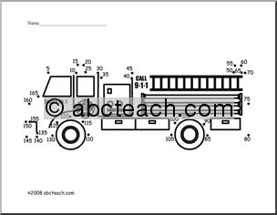 Dot to Dot: Fire Engine (by 5s)