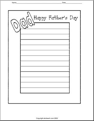 Writing Paper: Happy Father’s Day  (Elementary)
