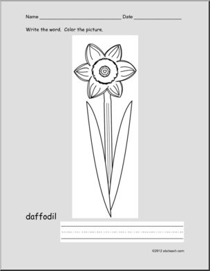 Write and Color “daffodil” (ESL)