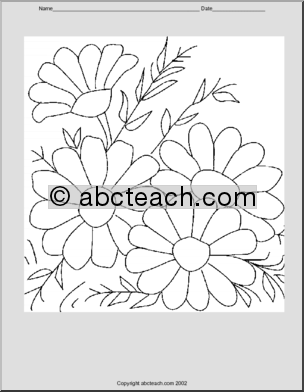 Coloring Page: Spring Daisies