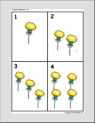Dandelion Numbers 1-10 Flashcards
