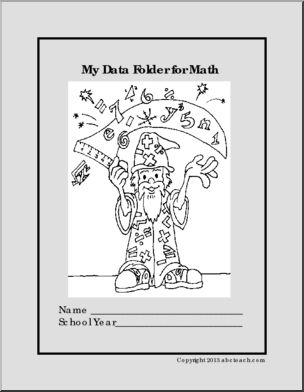 Data Cover: My Data Folder for Math B&W (upper elem)