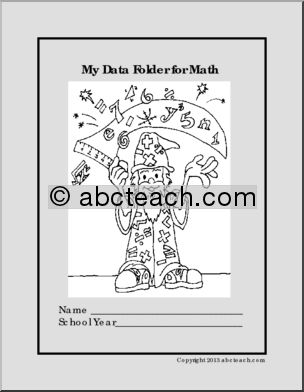 Data Cover: My Data Folder for Math B&W (upper elem)