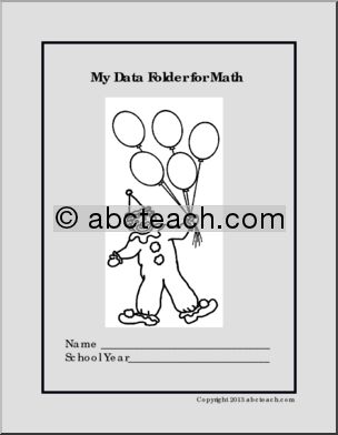 Data Cover: My Data Folder for Math B&W (pre-k)