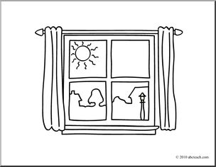 Clip Art: Basic Words: Day (coloring page)