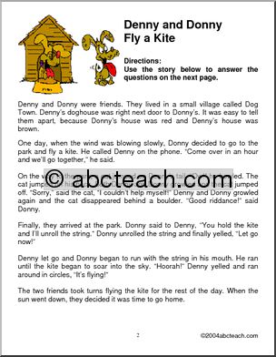 Phonics Practice: Denny and Donny (practice ow and ou)