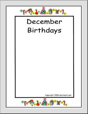 Border Paper: December Birthdays