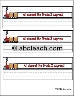 Desk Tag: All aboard the Grade 2 express! (Canada)