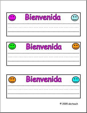 Spanish Desk Tag: Bienvenida