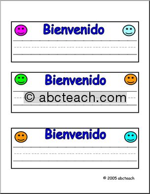 Spanish Desk Tag: Bienvenido