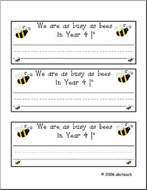 Desk Tag: We are as busy as bees in Year 4