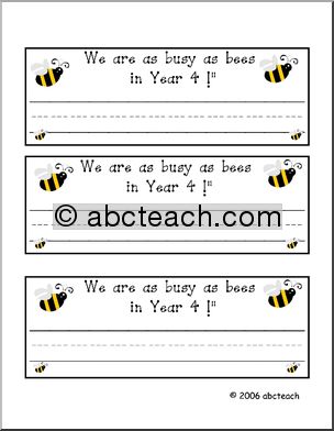 Desk Tag: We are as busy as bees in Year 4