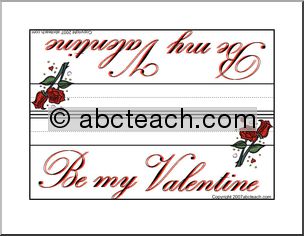 Foldable Desk Tag: Valentine – Red BE MY VALENTINE