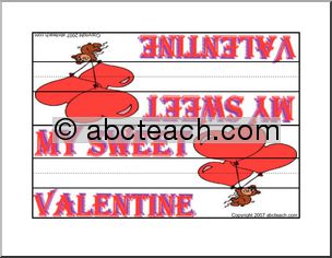 Foldable Desk Tag: Valentine – Red MY SWEET VALENTINE